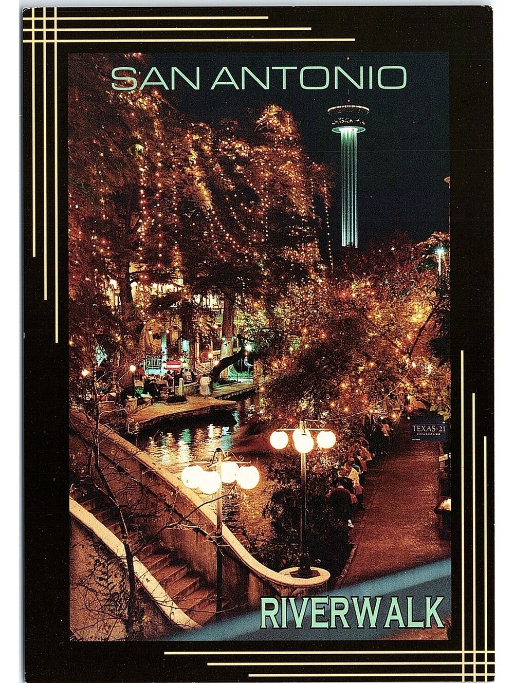 Vintage Postcard San Antonio River Walk River City Texas